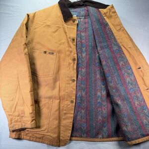 Vintage Osh Kosh Barn Jacket Chore Coat Mens 48L Blanket Lined Duck Canvas USA